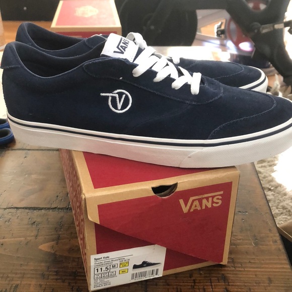 Vans Shoes New Vans Sport Vulc Suede Dress Blues Sneaker Size Mens